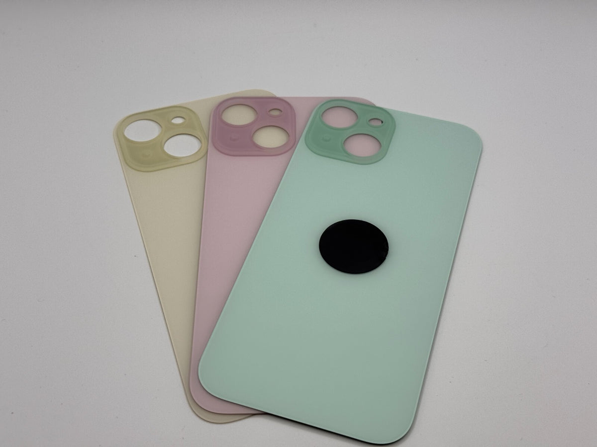 iPhone 15 Backglass Rückseite Glas Big Hole Premium