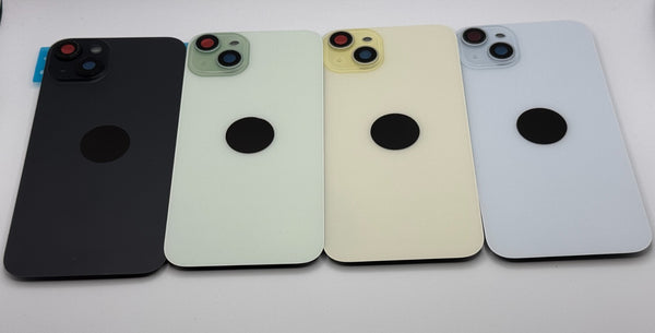 iPhone 15 Plus Backglass Backcover Vormontiert Rückseite MIT Halterung Premium+
