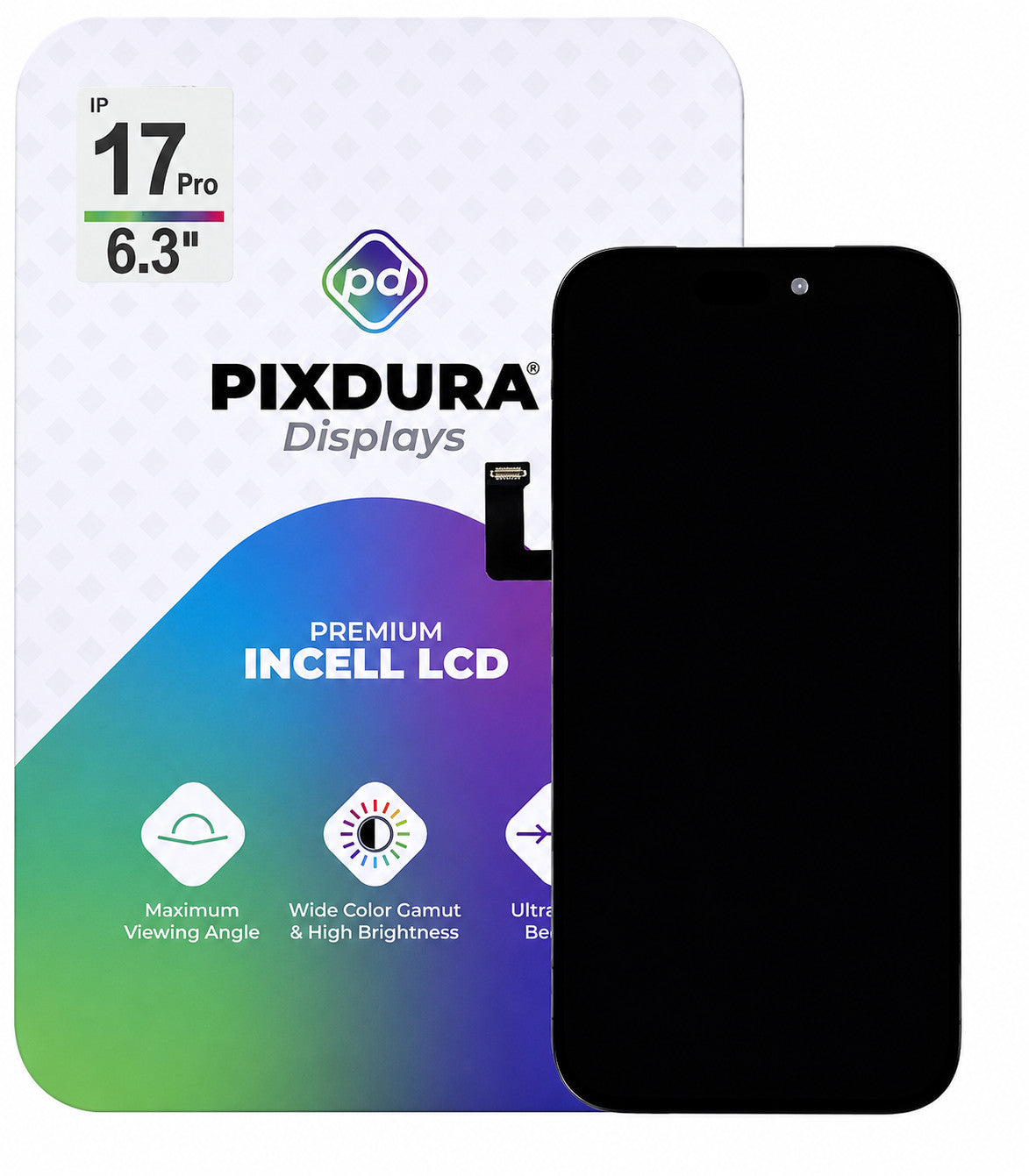 Display für iPhone 17 Pro Incell 120Hz LCD Reparatur Set PIXDURA + Rahmenkleber